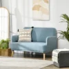 HOMCOM 48" Loveseat Sofa For Bedroom, Modern Love Seats Furniture, Upholstered Small Couch For Small Space, Blue -Homcom GUEST bad32448 474d 4273 94fe d10adce25936