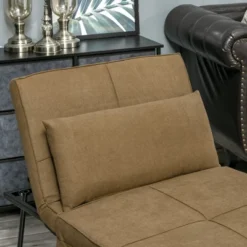 HOMCOM 4-in-1 Multi Function Folding Single Sofa Bed With Retractable Footrest, Convertible Sleeper With Adjustable Backrest, Brown 11 HOMCOM 4-in-1 Multi Function Folding Single Sofa Bed With Retractable Footrest, Convertible Sleeper With Adjustable Backrest, Brown -Homcom GUEST bb378ed1 22f9 47e4 9568 5c4ea704345a