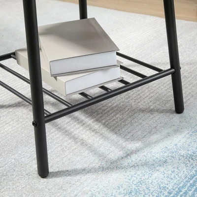 HOMCOM Side Table With 2-Tier Storage, End Table With Metal Frame For Living Room 7 HOMCOM Side Table With 2-Tier Storage, End Table With Metal Frame For Living Room - Image 5