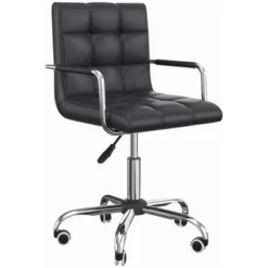 HOMCOM Modern Computer Desk Office Chair With Upholstered PU Leather, Adjustable Heights, Swivel 360 Wheels 12 HOMCOM Modern Computer Desk Office Chair With Upholstered PU Leather, Adjustable Heights, Swivel 360 Wheels -Homcom GUEST bbbec935 e8d6 4f8f ac13 97837f91ea39