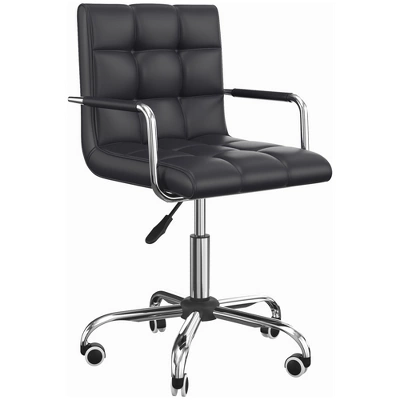 HOMCOM Modern Computer Desk Office Chair With Upholstered PU Leather, Adjustable Heights, Swivel 360 Wheels 4 HOMCOM Modern Computer Desk Office Chair With Upholstered PU Leather, Adjustable Heights, Swivel 360 Wheels - Image 3