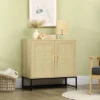 HOMCOM Accent Cabinet, Sideboard Buffet Cabinet With Rattan Doors, Adjustable Shelf And Metal Base, Boho Storage Cabinet, Natural 2 HOMCOM Accent Cabinet, Sideboard Buffet Cabinet With Rattan Doors, Adjustable Shelf And Metal Base, Boho Storage Cabinet, Natural -Homcom GUEST bca45531 b540 4a05 b765 6d066c573214