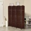 HOMCOM 6' Tall Wicker Weave 4 Panel Room Divider Privacy Screen - Brown -Homcom GUEST c0912e37 0dfb 41ba 99e2 411c3c963143