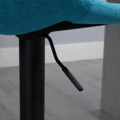 HOMCOM Adjustable Bar Stools Set Of 4, Swivel Bar Height Chairs Barstools Padded With Back For Kitchen, Counter, And Home Bar, Blue -Homcom GUEST c0b50e73 4a02 402a a8ba b2be2a84f2d9