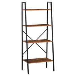HOMCOM Industrial 4 Tier Ladder Shelf Bookshelf Vintage Storage Rack Plant Stand With Wood Metal Frame For Living Room Bathroom 10 HOMCOM Industrial 4 Tier Ladder Shelf Bookshelf Vintage Storage Rack Plant Stand With Wood Metal Frame For Living Room Bathroom -Homcom GUEST c28bc2a1 9518 4fe3 b647 14f73f306ca0