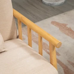 HOMCOM 48" 2 Seater Couch For Small Spaces, Modern Loveseat Sofa For Bedroom, Living Room Furniture, & More, Upholstered Small Couch, Beige -Homcom GUEST c2bb247b 5870 45f5 a055 a801d09903b2