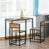 HOMCOM Industrial 3-Piece Dining Table And 2 Chair Set For Small Space In The Dining Room Or Kitchen -Homcom GUEST c38a9c35 4ecd 48ea ab41 50ebec530f8a