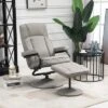 HOMCOM Swivel Recliner, Manual PU Leather Armchair With Ottoman Footrest For Living Room, Office, Bedroom -Homcom GUEST c4a23276 5d74 4de9 ba37 f853f534dec7