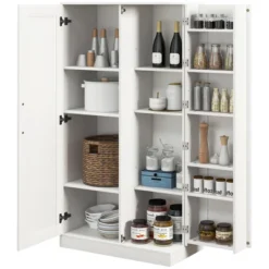 HOMCOM Kitchen Pantry Storage Cabinet, 14-Tier Freestanding Kitchen Cupboard With Adjustable Shelves For Living Room, Dining Room Storage, White 9 HOMCOM Kitchen Pantry Storage Cabinet, 14-Tier Freestanding Kitchen Cupboard With Adjustable Shelves For Living Room, Dining Room Storage, White -Homcom GUEST c5c86ac4 e8e1 4ab1 9c44 76f49b5c6ebd