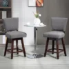 HOMCOM Swivel Bar Stools Set Of 2, Counter Height Barstools With Back, Rubber Wood Legs And Footrests, For Kitchen Dining Room Pub, Dark Gray -Homcom GUEST c5f38f5e dc23 4549 9e1e 4c4d204436fd