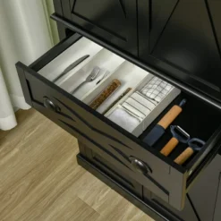 HOMCOM Freestanding Modern Farmhouse 4 Door Kitchen Pantry Cabinet, Storage Cabinet Organizer With 6-Tiers, 1 Drawer And 4 Adjustable Shelves, Black 10 HOMCOM Freestanding Modern Farmhouse 4 Door Kitchen Pantry Cabinet, Storage Cabinet Organizer With 6-Tiers, 1 Drawer And 4 Adjustable Shelves, Black -Homcom GUEST c6554b78 f8b7 4558 b4b4 b877afe6562d