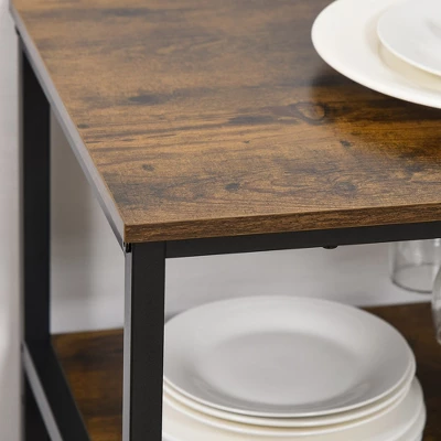 HOMCOM Industrial Wine Rack With 11-Bottles Holder, Free Standing Wine Shelf With Glass Holders For Home Bar, Kitchen, Rustic Brown 7 HOMCOM Industrial Wine Rack With 11-Bottles Holder, Free Standing Wine Shelf With Glass Holders For Home Bar, Kitchen, Rustic Brown - Image 5