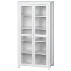 HOMCOM Freestanding Kitchen Pantry, 5-tier Storage Cabinet With Adjustable Shelves And 2 Glass Doors, White 9 HOMCOM Freestanding Kitchen Pantry, 5-tier Storage Cabinet With Adjustable Shelves And 2 Glass Doors, White -Homcom GUEST c716831b 35c0 4f0d 9505 3b6cd69e8272