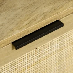 HOMCOM Bookshelf, Storage Cabinet With 3 Open Shelves And Natural Rattan Decor, Bookcase For Living Room, Study, Bedroom -Homcom GUEST c9765dcd c56d 4606 9ab7 459e04607e60