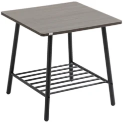 HOMCOM Side Table With 2-Tier Storage, End Table With Metal Frame For Living Room 9 HOMCOM Side Table With 2-Tier Storage, End Table With Metal Frame For Living Room -Homcom GUEST cb4e570e 665e 4659 b252 f045d4046947