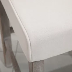 HOMCOM 26.25" Counter Height Bar Stools Set Of 2, Tufted Wingback Armless Upholstered Dining Chair With Rubber Wood Legs -Homcom GUEST ccf902dc ae6b 4b4b 9018 1e839fc6e754