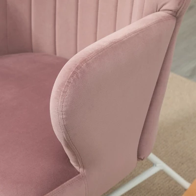 HOMCOM Accent Rocking Chairs, Upholstered Nursery Glider Rocker, Modern Armchair, Wingback Chair For Living Room And Bedroom, Pink 6 HOMCOM Accent Rocking Chairs, Upholstered Nursery Glider Rocker, Modern Armchair, Wingback Chair For Living Room And Bedroom, Pink - Image 4