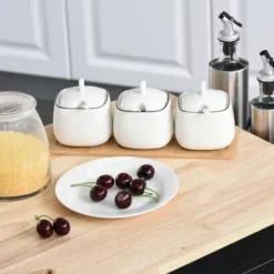 HOMCOM Mobile Kitchen Island Storage Trolley Cart On Wheels With Dropleaf Top, Towel/Spice Rack, 3 Drawers, 2-Door Cabinet -Homcom GUEST cf0387aa 4a71 4185 8c5f 97ba6bbb9168