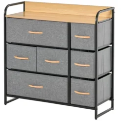 HOMCOM 7-Drawer Dresser, Fabric Chest Of Drawers, 3-Tier Storage Organizer For Bedroom Entryway, Tower Unit With Steel Frame Wooden Top 14 HOMCOM 7-Drawer Dresser, Fabric Chest Of Drawers, 3-Tier Storage Organizer For Bedroom Entryway, Tower Unit With Steel Frame Wooden Top -Homcom GUEST d0293fe6 63f7 43df 9779 85ddc3070dec