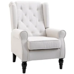 HOMCOM Button-Tufted Accent Chair With High Wingback, Rounded Cushioned Armrests And Thick Padded Seat 17 HOMCOM Button-Tufted Accent Chair With High Wingback, Rounded Cushioned Armrests And Thick Padded Seat -Homcom GUEST d0ade1a8 72c2 4d4d 93ef 99953079fb03