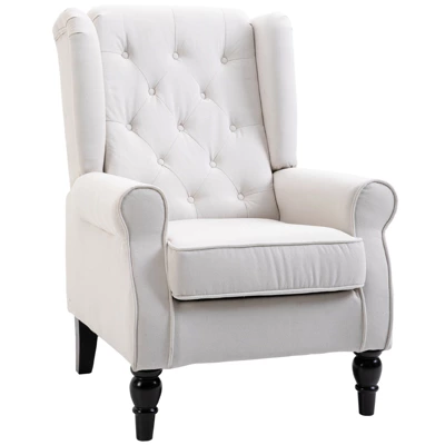 HOMCOM Button-Tufted Accent Chair With High Wingback, Rounded Cushioned Armrests And Thick Padded Seat 9 HOMCOM Button-Tufted Accent Chair With High Wingback, Rounded Cushioned Armrests And Thick Padded Seat - Image 7