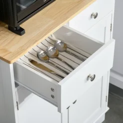 HOMCOM 67" Kitchen Buffet With Hutch, Microwave Cabinet With Framed Doors, 2 Drawers, Open Countertop, Cupboard For Dining Room, White -Homcom GUEST d0f46fd9 be35 4971 9348 e20d84aa53b6