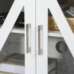 HOMCOM TV Cabinet Stand For TVs Up To 58", Entertainment Center With Adjustable Shelves, 4 Glass Doors And 4 Cable Holes For Living Room, White -Homcom GUEST d1990f34 45e4 49e5 8536 207841cb4652