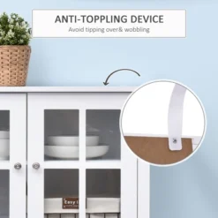 HOMCOM Kitchen Credenza & Sideboard Buffet Cabinet With 2 Glass Doors & Storage Shelves -Homcom GUEST d3925afb 8760 4674 beb5 45f42a362c04