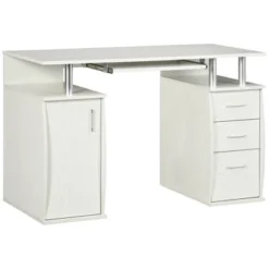 HOMCOM 47" Computer Desk With Keyboard Tray And Storage Drawers, Home Office Workstation Table With Storage Shelves -Homcom GUEST d3d95201 5e90 46d8 a64b a9c9782f73c7