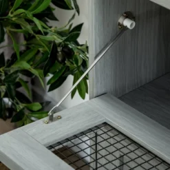 HOMCOM Industrial Buffet Cabinet, Kitchen Sideboard With Metal Grid Flip Drawer, 2-Tier Cabinet, Adjustable Shelf For Living Room, Dining Room, Gray -Homcom GUEST d53d8733 1eb6 455d 9c0e a4a94577bbfb