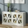 HOMCOM Rustic Kitchen Sideboard, Glass Door Buffet Cabinet, TV Stand With Adjustable Shelf For Dining Room, White -Homcom GUEST d5bacfd5 3db8 40c0 bc16 56807ad80a21