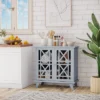 HOMCOM Wood Accent Sideboard Buffet Serveing Storage Cabinet With Fretwork Doors And Elevated Base, Gray 1 HOMCOM Wood Accent Sideboard Buffet Serveing Storage Cabinet With Fretwork Doors And Elevated Base, Gray -Homcom GUEST d746ac9b 70f4 41b3 bb6c 9458c5d5efaf