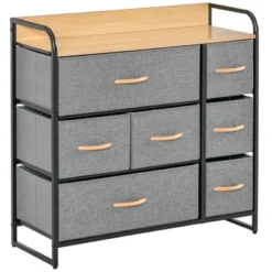 HOMCOM 7-Drawer Dresser, Fabric Chest Of Drawers, 3-Tier Storage Organizer For Bedroom Entryway, Tower Unit With Steel Frame Wooden Top 11 HOMCOM 7-Drawer Dresser, Fabric Chest Of Drawers, 3-Tier Storage Organizer For Bedroom Entryway, Tower Unit With Steel Frame Wooden Top -Homcom GUEST d7b02df8 9794 4a63 9511 aab5a36a52d2