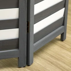 HOMCOM 5.6' 4 Panel Room Divider Folding Privacy Screen Panel, Louvred Freestanding Privacy Divider, White / Grey -Homcom GUEST d7eb47df fcff 4d1b 912d 39b84d82b0f1