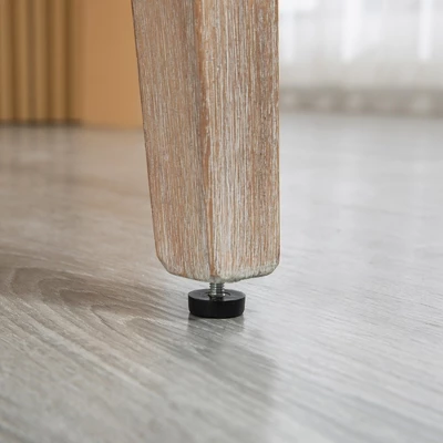 HOMCOM Counter Height Bar Stools Set Of 2, Upholstered 26.75" Seat Height Barstools, Breakfast Chairs With Nailhead-Trim & Tufted Back, Wood Legs 6 HOMCOM Counter Height Bar Stools Set Of 2, Upholstered 26.75" Seat Height Barstools, Breakfast Chairs With Nailhead-Trim & Tufted Back, Wood Legs - Image 4