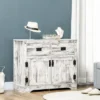 HOMCOM Rustic Storage Cabinet Sideboard With 2 Drawers And 2 Cupboard, Distressed White -Homcom GUEST d8ad926c 2735 4aae 926f 54f79c4695bc