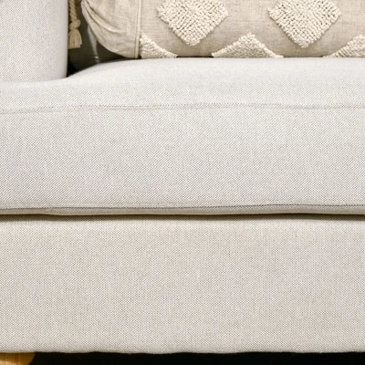 HOMCOM 3-Seater Sofa Couch, 71" Modern Linen Fabric Sofa With Rubber Wood Legs And Slatted Frame For Living Room, Bedroom And Apartment, Cream White 7 HOMCOM 3-Seater Sofa Couch, 71" Modern Linen Fabric Sofa With Rubber Wood Legs And Slatted Frame For Living Room, Bedroom And Apartment, Cream White - Image 5