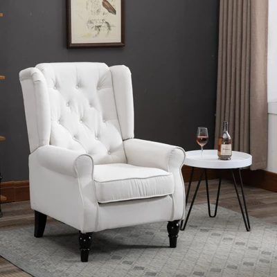 HOMCOM Button-Tufted Accent Chair With High Wingback, Rounded Cushioned Armrests And Thick Padded Seat 4 HOMCOM Button-Tufted Accent Chair With High Wingback, Rounded Cushioned Armrests And Thick Padded Seat - Image 2