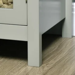 HOMCOM Kitchen Sideboard, Storage Buffet Cabinet With Open Shelf, Glass Door Cabinet And Adjustable Shelf For Living Room, Gray -Homcom GUEST db34402e 9f86 4f17 aa10 266351c5a107