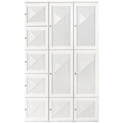 HOMCOM Portable Wardrobe Closet, Bedroom Armoire, Foldable Clothes Organizer With Cube Storage, Hanging Rods, And Magnet Doors, White 9 HOMCOM Portable Wardrobe Closet, Bedroom Armoire, Foldable Clothes Organizer With Cube Storage, Hanging Rods, And Magnet Doors, White -Homcom GUEST de58c46f 5acc 4623 bd6c 19db8f3bda17