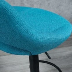 HOMCOM Modern Bar Stools Set Of 4 Swivel Bar Height Barstools Chairs With Adjustable Height, Round Heavy Metal Base, And Footrest, Blue -Homcom GUEST defecb19 d68c 4179 bda9 19f2206daadd