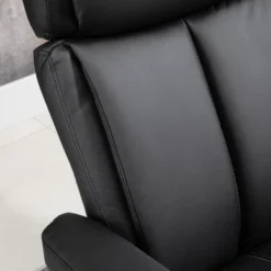 HOMCOM Recliner Chair With Ottoman, 360° Swivel Reclining Chair With Wood Base And Matching Footrest, Black -Homcom GUEST e06a2185 09c1 49d4 b0ca b94e2c115166