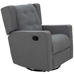 HOMCOM Wingback Recliner Chair Manual Rocking Sofa 360° Swivel Glider With Button Tufted, Padded Seat, Single Home Theater Seating For Living Room Bedroom -Homcom GUEST e0c1a927 0369 4ee0 8d7a 2ba0df5ee826
