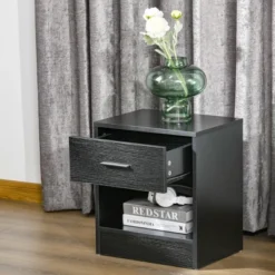 HOMCOM Modern Nightstand, Accent End Table With Drawer And Storage Shelf, Sofa Side Table For Living Room Or Bedroom 13 HOMCOM Modern Nightstand, Accent End Table With Drawer And Storage Shelf, Sofa Side Table For Living Room Or Bedroom -Homcom GUEST e1cd7ed1 37f1 4d3a ad1c 353d81cfe10d