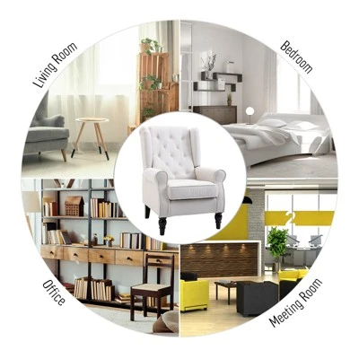 HOMCOM Button-Tufted Accent Chair With High Wingback, Rounded Cushioned Armrests And Thick Padded Seat 7 HOMCOM Button-Tufted Accent Chair With High Wingback, Rounded Cushioned Armrests And Thick Padded Seat - Image 5