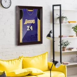 HOMCOM 35” X 26” UV-Resistant Sports Jersey Frame Display Case - Cherry Brown -Homcom GUEST e3c14ac1 5e07 4678 8631 9ebd3270d14d 1