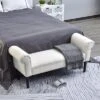 HOMCOM 52" Linen Upholstered Accent Ottoman Bench With Armrests -Homcom GUEST e456fd14 3dbb 4762 91bc 3e0f180e66ad