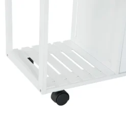 HOMCOM 28" Rolling Kitchen Trolley Serving Cart Storage Cabinet Bamboo Top With Wire Basket & Door Cabinet & Drawers, White 12 HOMCOM 28" Rolling Kitchen Trolley Serving Cart Storage Cabinet Bamboo Top With Wire Basket & Door Cabinet & Drawers, White -Homcom GUEST e5fed92d 8c8f 4183 b676 a09c7b2ae63c