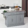 HOMCOM Rolling Kitchen Island With Storage, Portable Kitchen Cart With Stainless Steel Top, 2 Drawers, Spice, Knife And Towel Rack And Cabinets, Gray -Homcom GUEST e6f0b07b 6107 4375 be03 6cf8a492a091