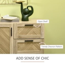 HOMCOM 61.5"L Buffet Cabinet, Rustic Sideboard With Storage Cabinets, Drawers And Adjustable Shelves For Living Room, Dining Room, Kitchen, Oak -Homcom GUEST e8b13248 660d 4c84 b54e 9f1ca86ce396